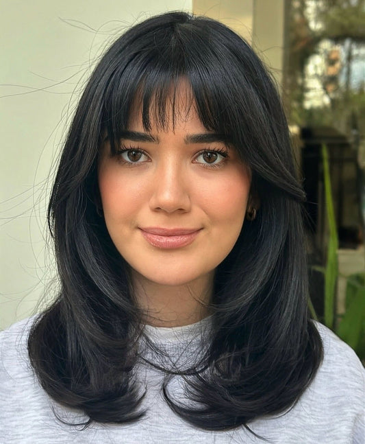14 Medium Haircuts With Bangs That Make Styling Simple