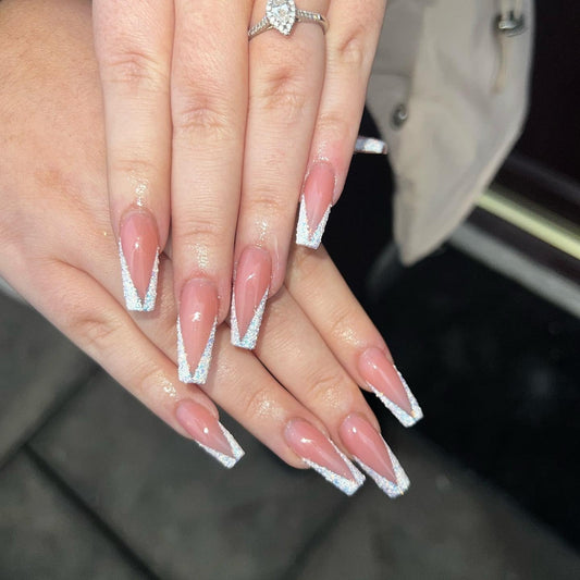 13 Glitter French Tip Nail Ideas for Every Mood