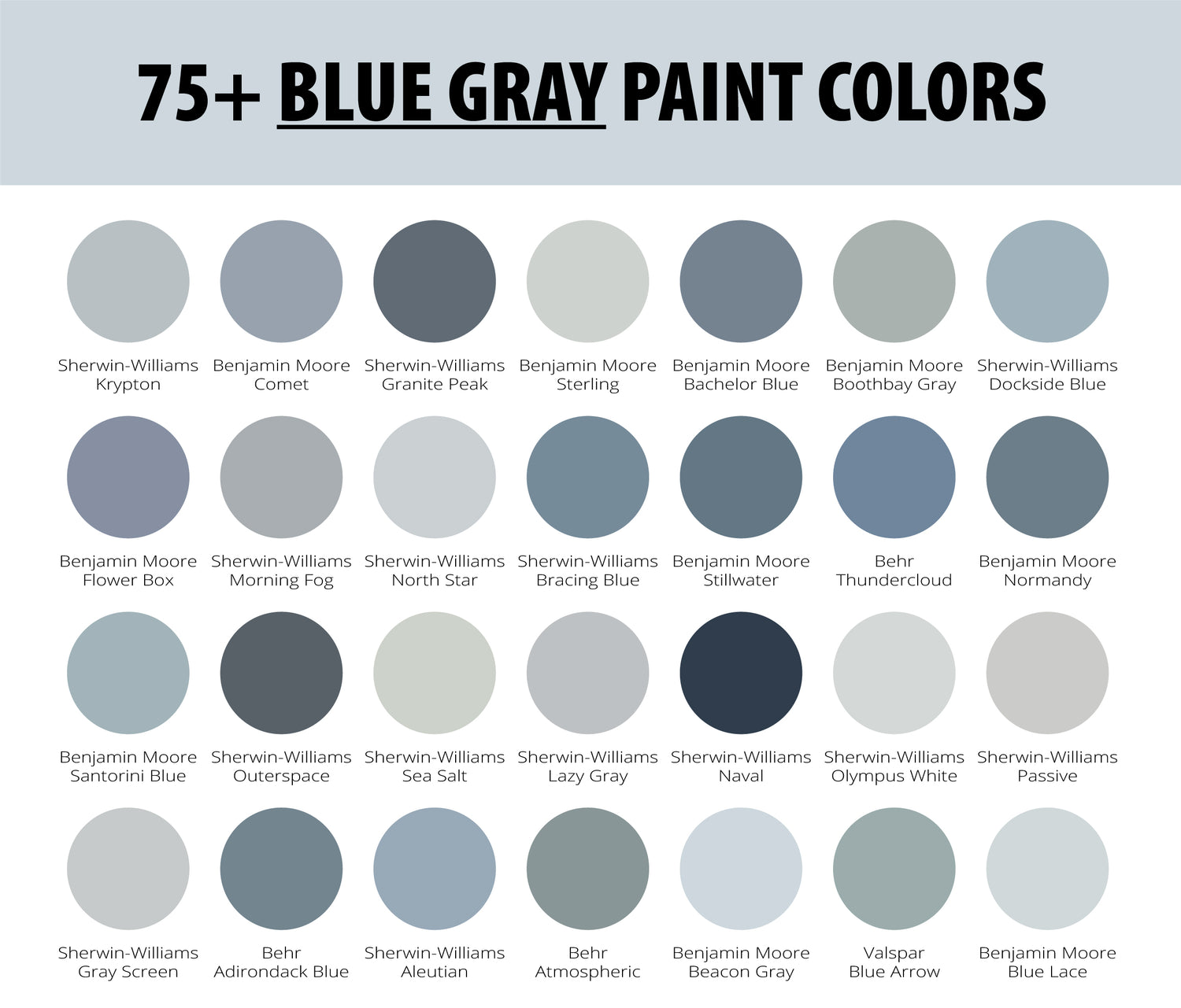 The 75+ Best Blue Gray Paint Colors for Home in 2024 (For Interior & E ...