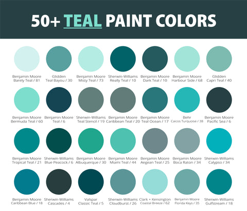 50+ Best Teal Paint Colors to Buy in 2024 (Home Interior & Exterior)