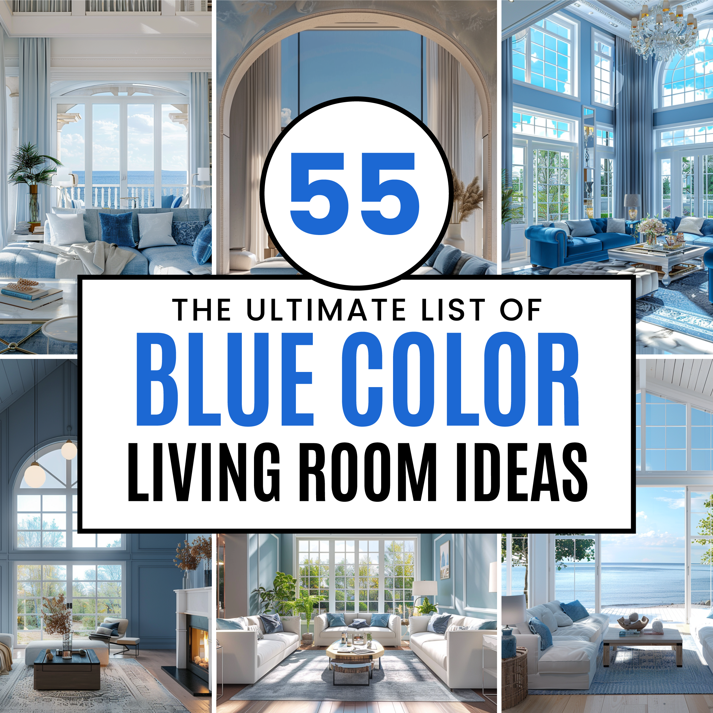 55 Modern Blue Living Room Design and Decor Ideas for Inspiration ...