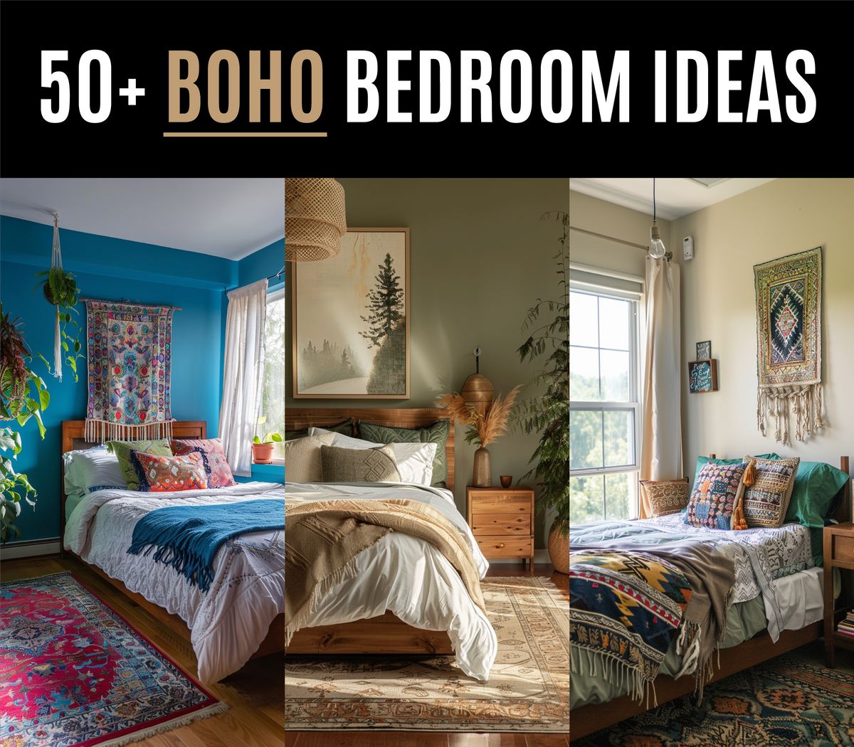 50+ Chic Boho Bedroom Ideas for Home Decoration and Design Inspiration ...