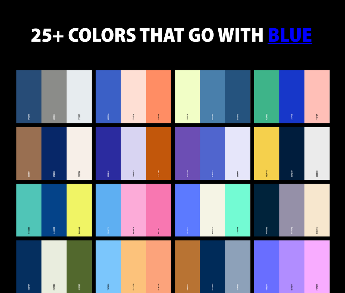 25+ Best Colors That Go With Blue (Color Palettes)