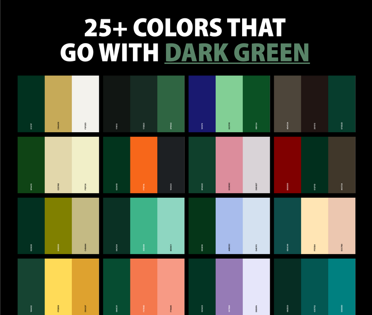 25 Best Colors That Go With Dark Green Dark Green Color Palettes 25-best-colors-that-go-with-dark-green-dark-green-color-palettes