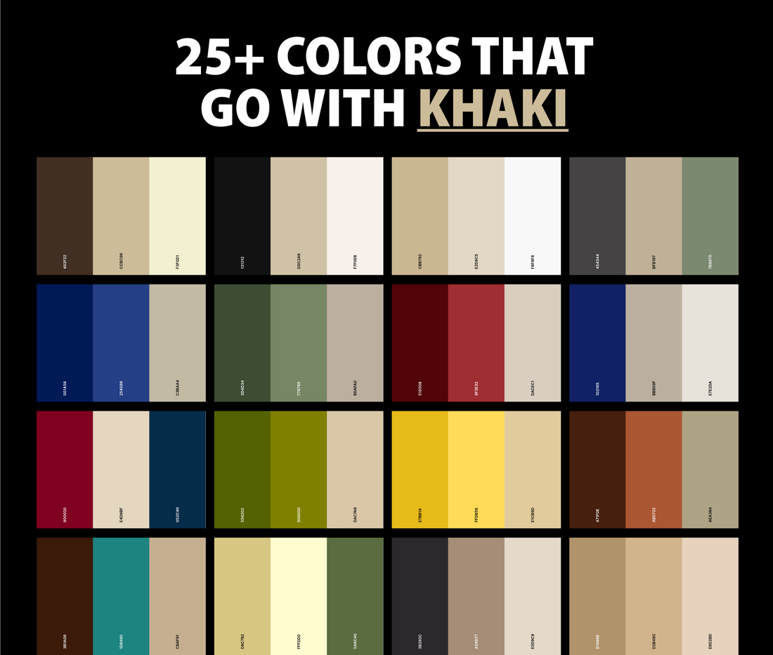 25+ Best Colors That Go With Khaki (Color Palettes)