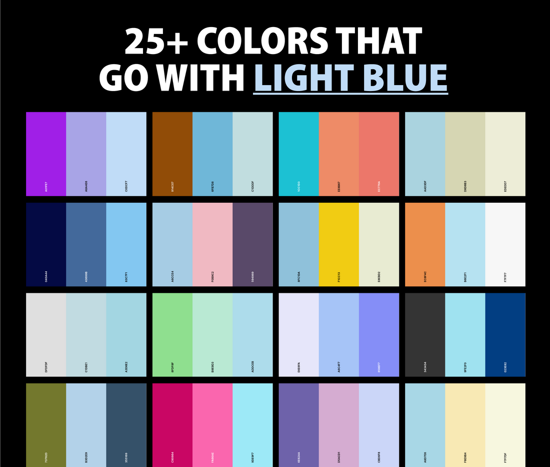 25+ Best Colors That Go With Light Blue: Light Blue Color Palettes