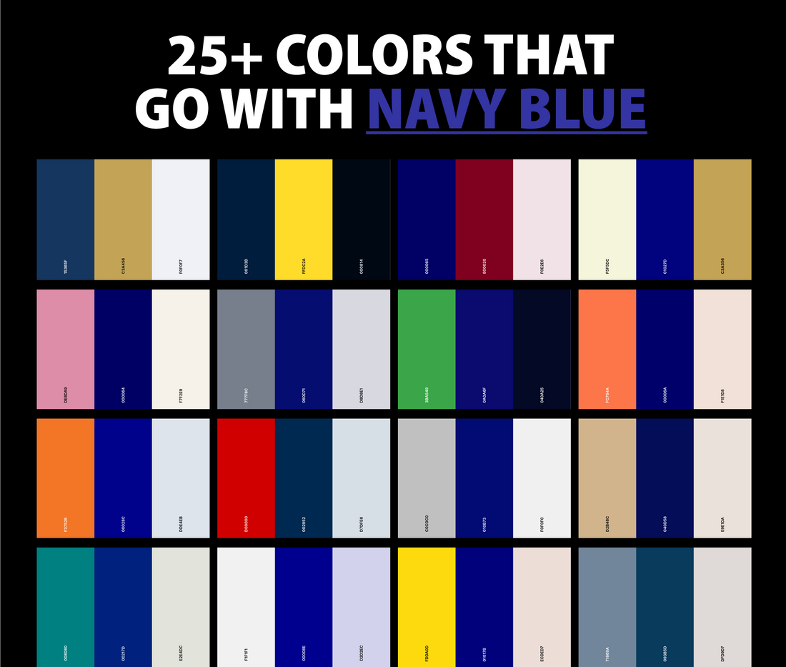 27 Colors That Go With Navy Blue (Color Palettes) - Color Meanings