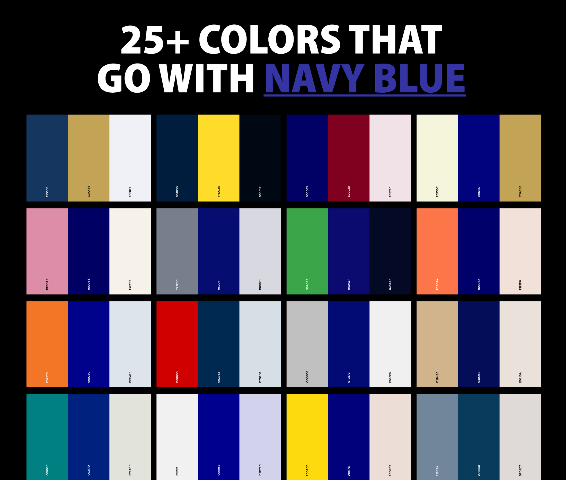 25+ Best Colors That Go With Navy Blue (Color Palettes) – CreativeBooster