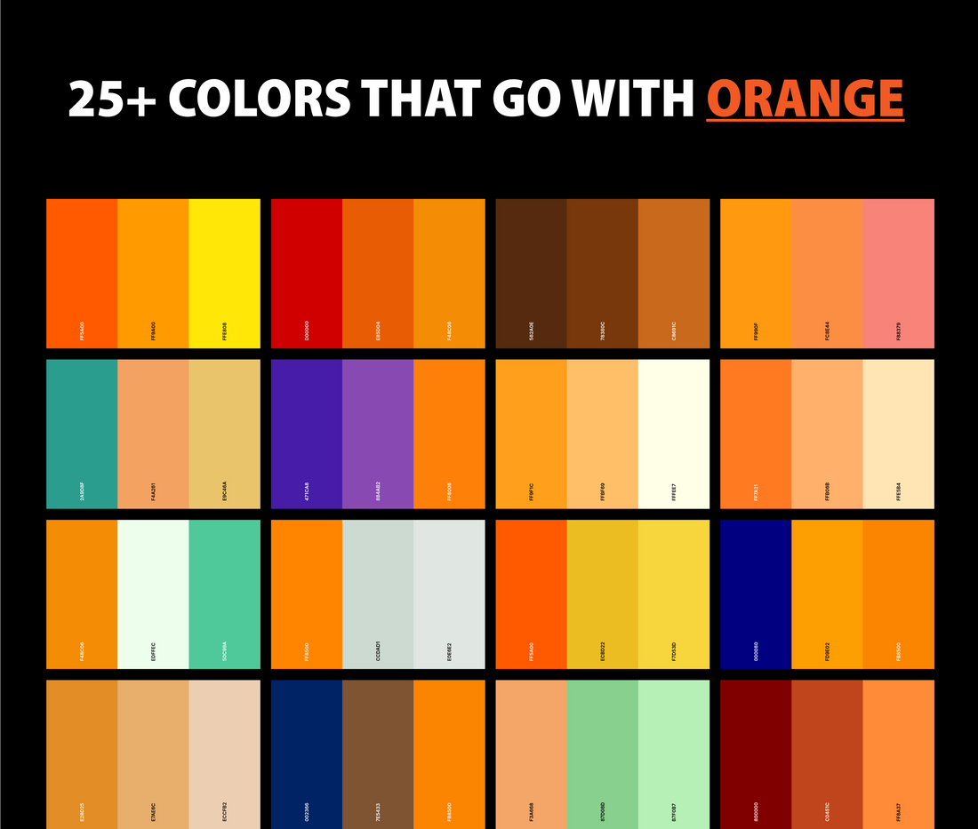 25+ Best Colors That Go With Orange (Color Palettes)