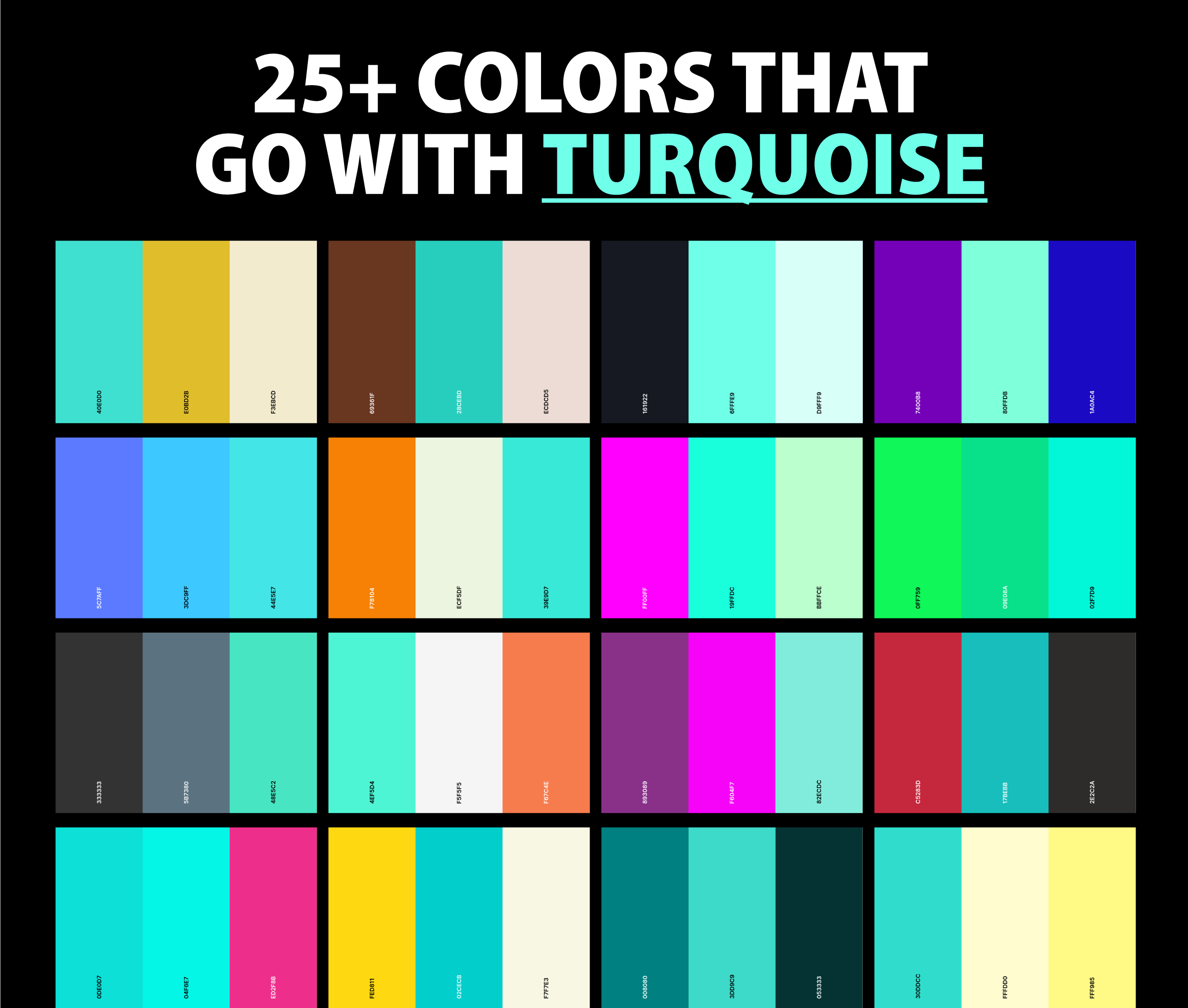 25+ Best Colors That Go With Turquoise (Color Palettes) – Creativebooster