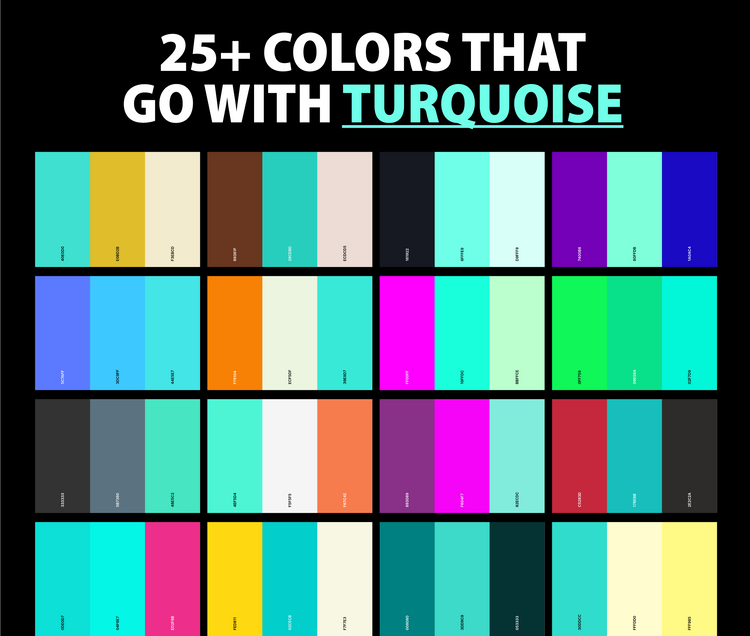 25+ Best Colors That Go With Turquoise (Color Palettes) – CreativeBooster