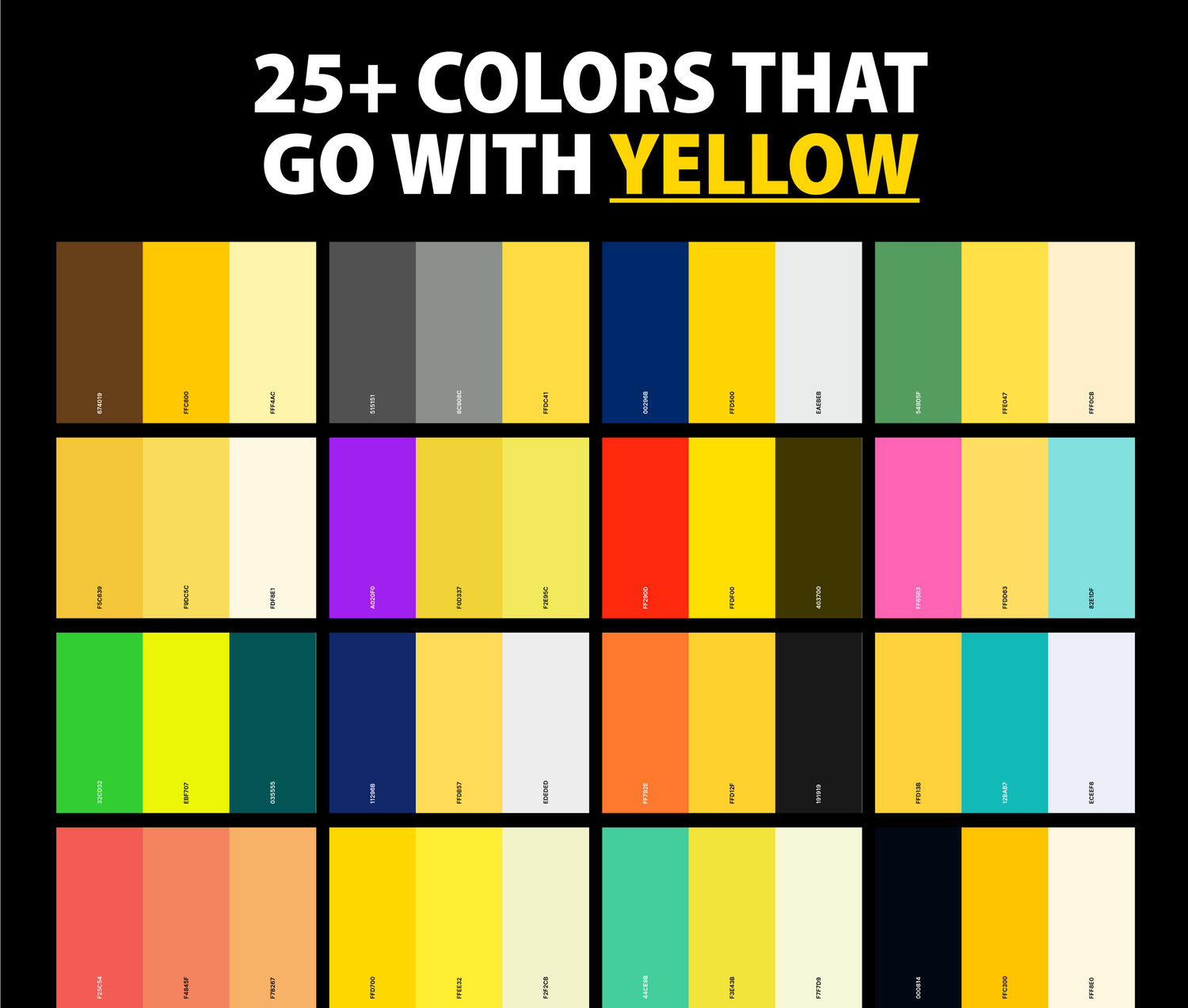 25+ Best Colors That Go With Yellow (Color Palettes) – CreativeBooster