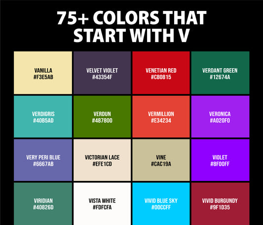 75+ Colors that Start with V (Names and Color Codes)