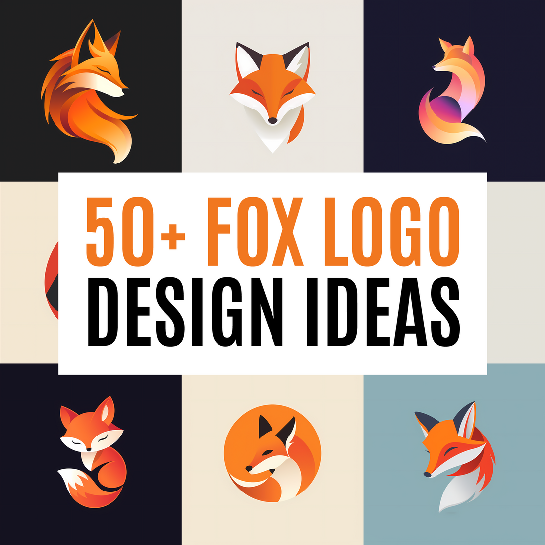 Fox Design Using 2x6 50+ Awesome Fox Logo Designs (with PNG & Vector/SVG Option ...