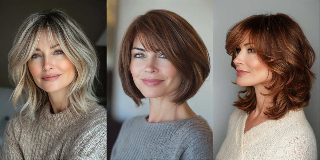 34 Elegant Hairstyles for Women Over 50 with Bangs