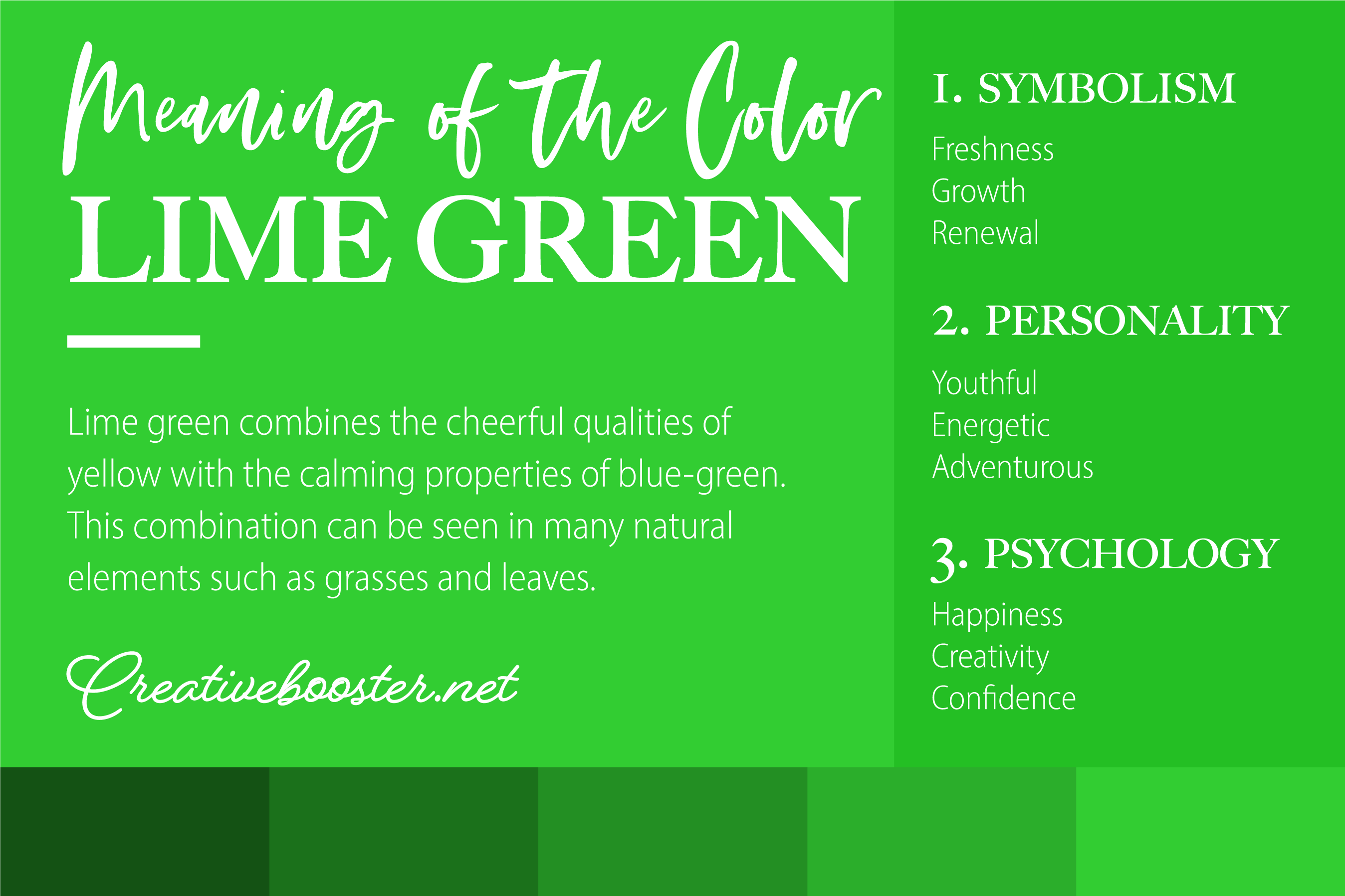 Lime Green Color Meaning: Lime Green Symbolizes Freshness and Youthful –  CreativeBooster