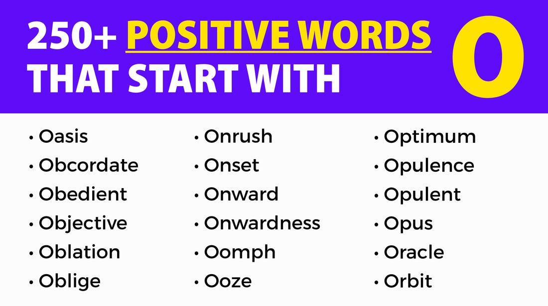 250+ Positive Words that Start with O