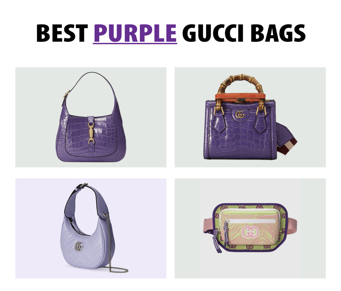 Gucci Diana mini crocodile bag in purple