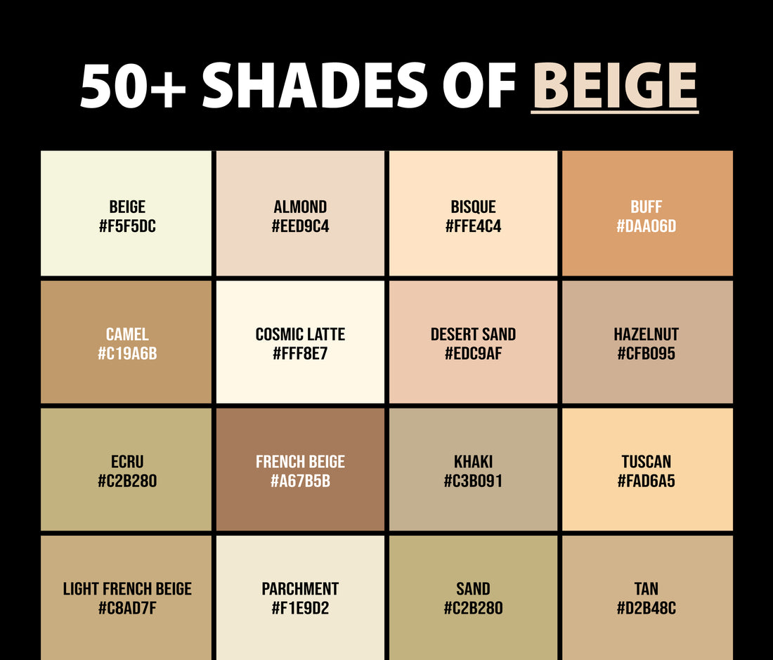 50+ Shades of Taupe Color (Names, HEX, RGB, & CMYK Codes