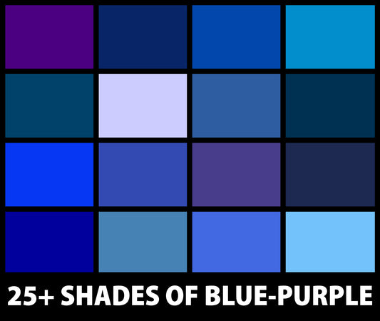 Shades of Blue-Purple Colors (Names, Hex, RGB, CMYK Codes)