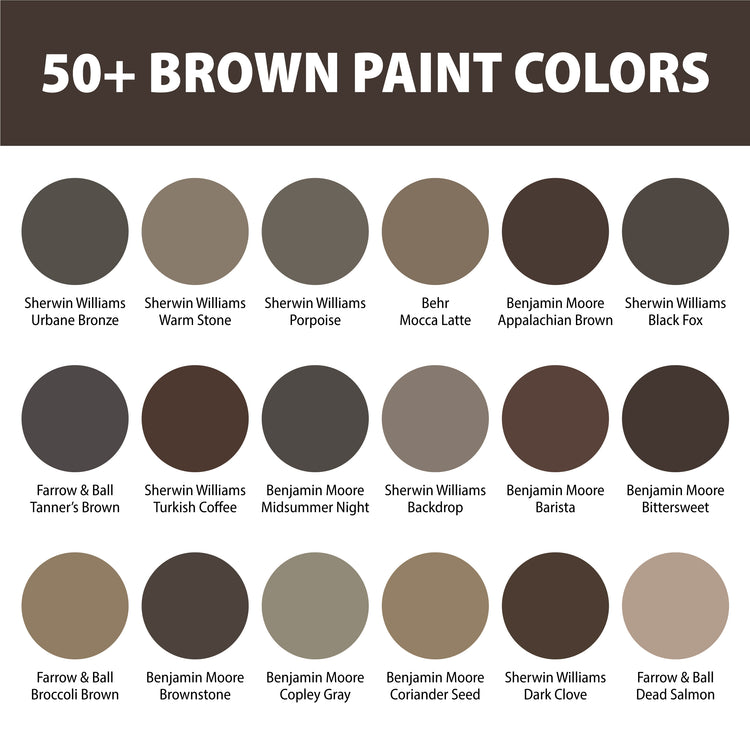 Click Color Brown 50+ Best Shades of Brown Paint Colors (Color Codes, LRV, Light & Dark ...
