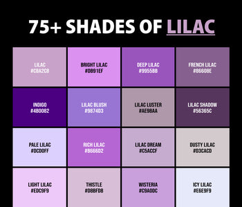 Lilac Flower Color Code 75+ Shades of Lilac Color (Names, HEX, RGB, & CMYK Codes) – CreativeBooster