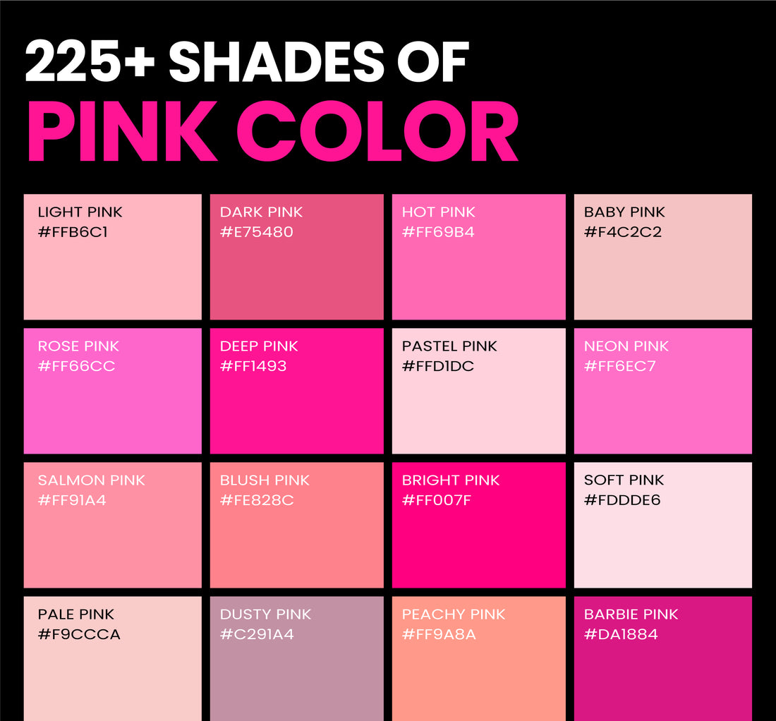 Shades of Pink: 225+ Best Pink Colors With Names, Hex, RGB, CMYK Codes