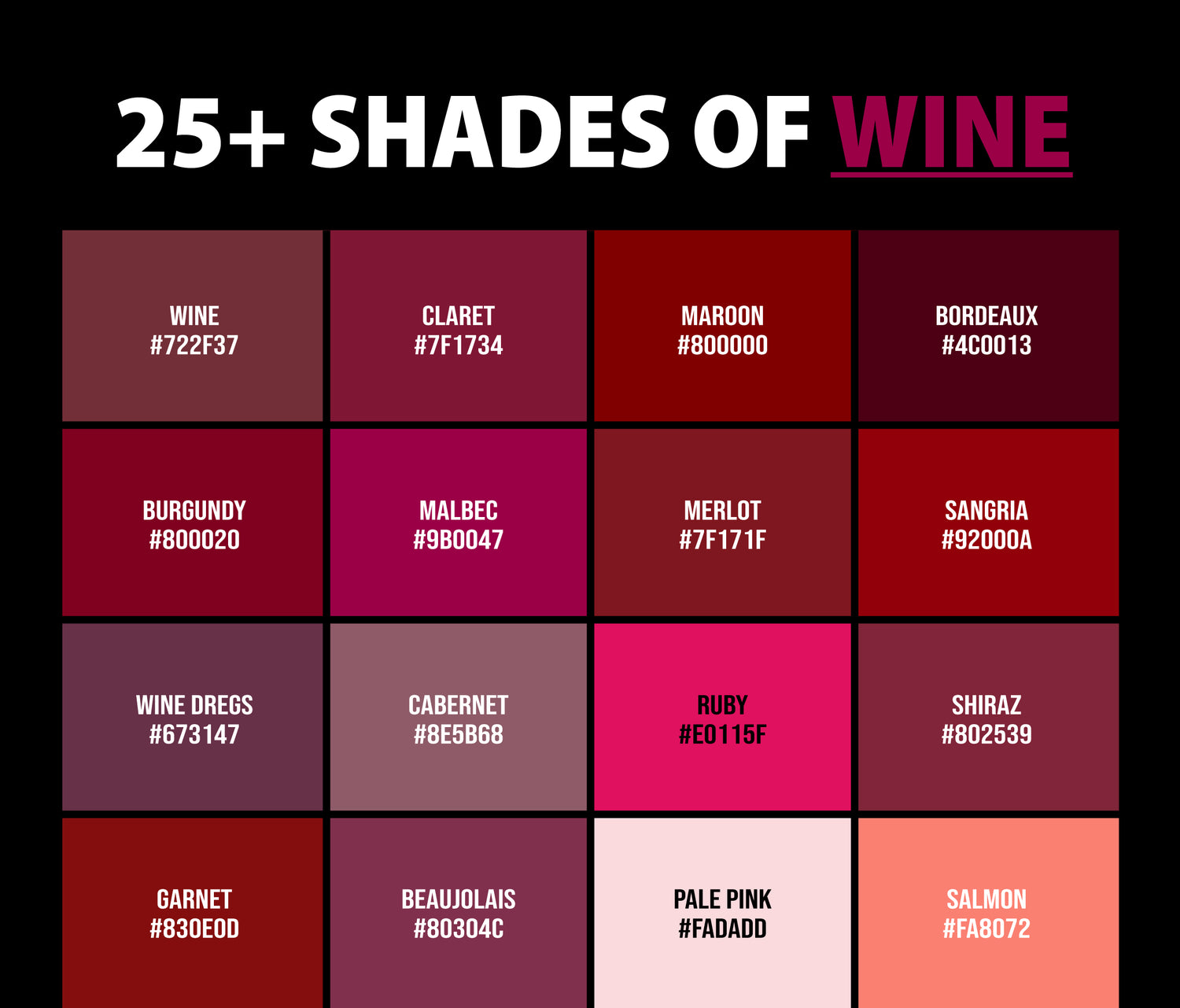 25+ Shades of Wine Color (Names, HEX, RGB & CMYK Codes) – CreativeBooster