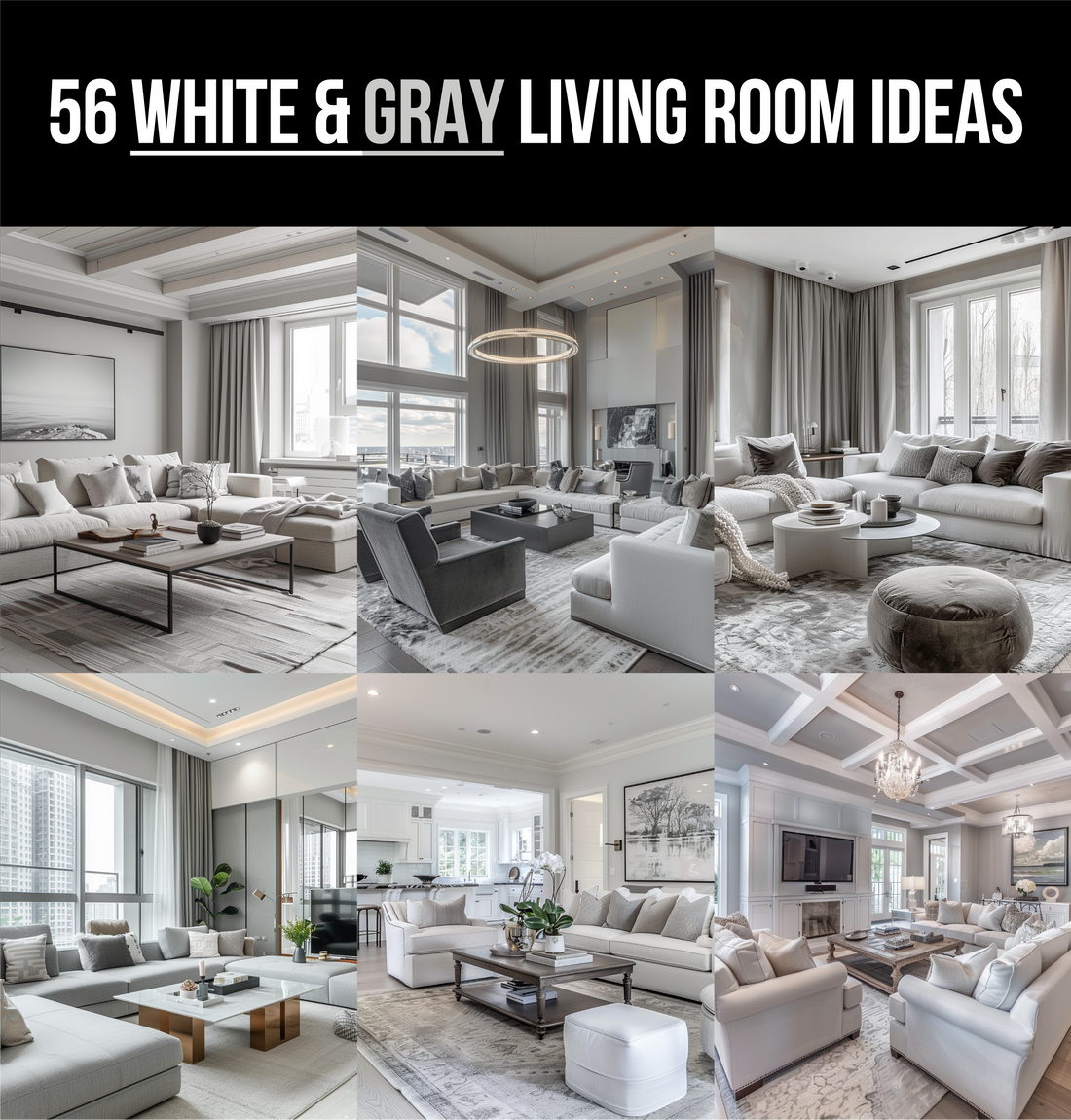 56 Modern White and Gray Living Room Design and Decor Ideas ...