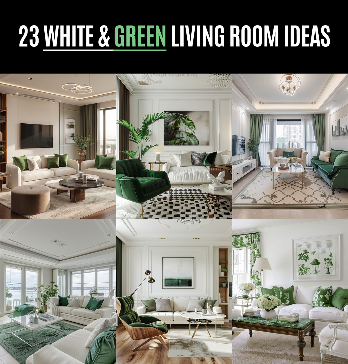 Picture of 23 Soothing White and Green Living Room Design and Decoration Ideas ...