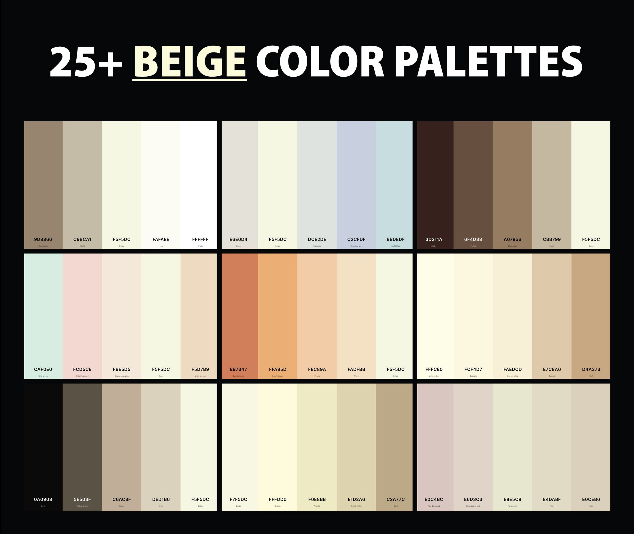 25+ Best Beige Color Palettes with Names and Hex Codes – CreativeBooster