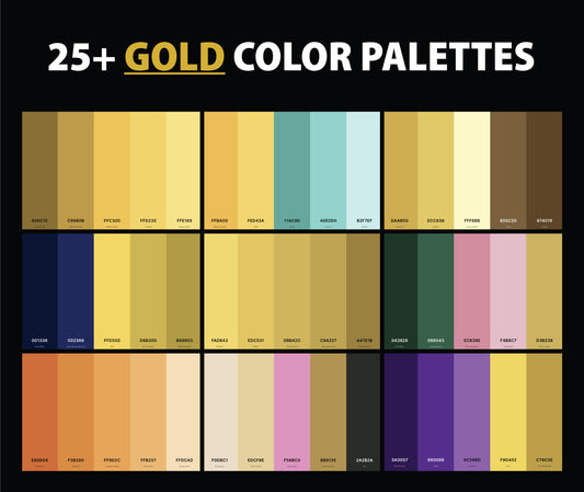 25+ Best Gold Color Palettes with Names and Hex Codes