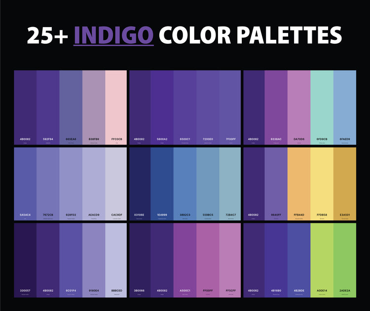 25+ Best Indigo Color Palettes with Names and Hex Codes – CreativeBooster