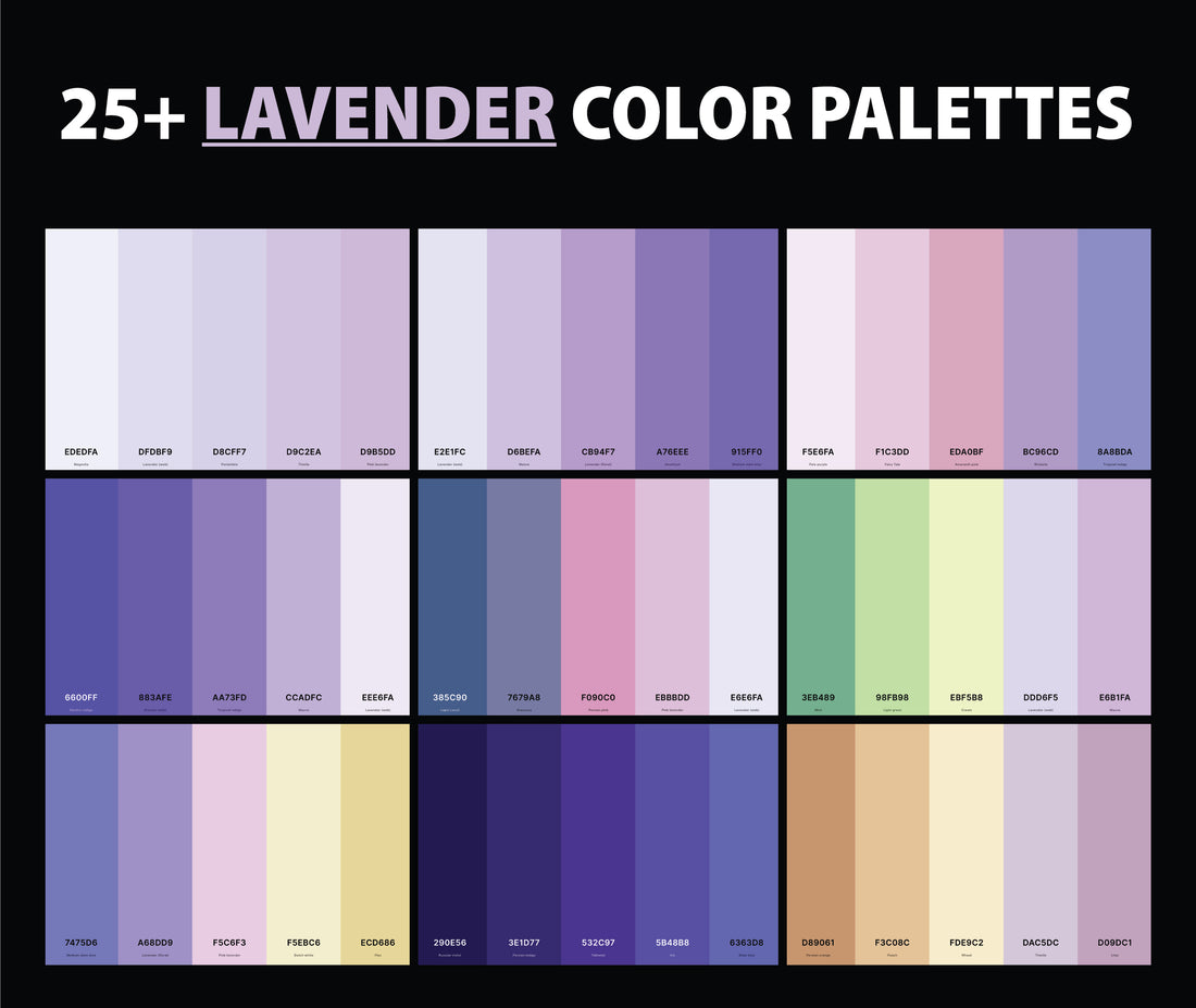 25+ Best Lavender Color Palettes with Names and Hex Codes