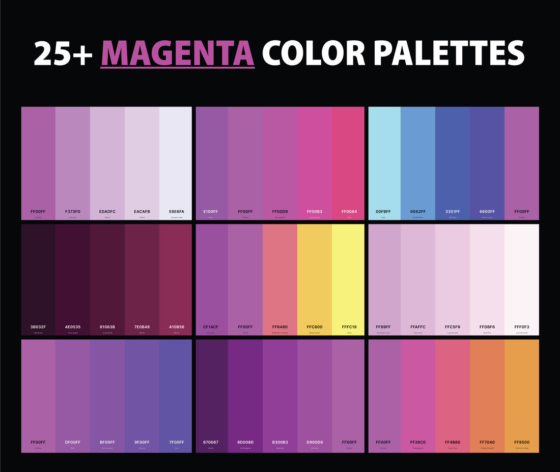 Magenta Color Number Code 25+ Best Magenta Color Palettes with Names and Hex Codes – CreativeBooster