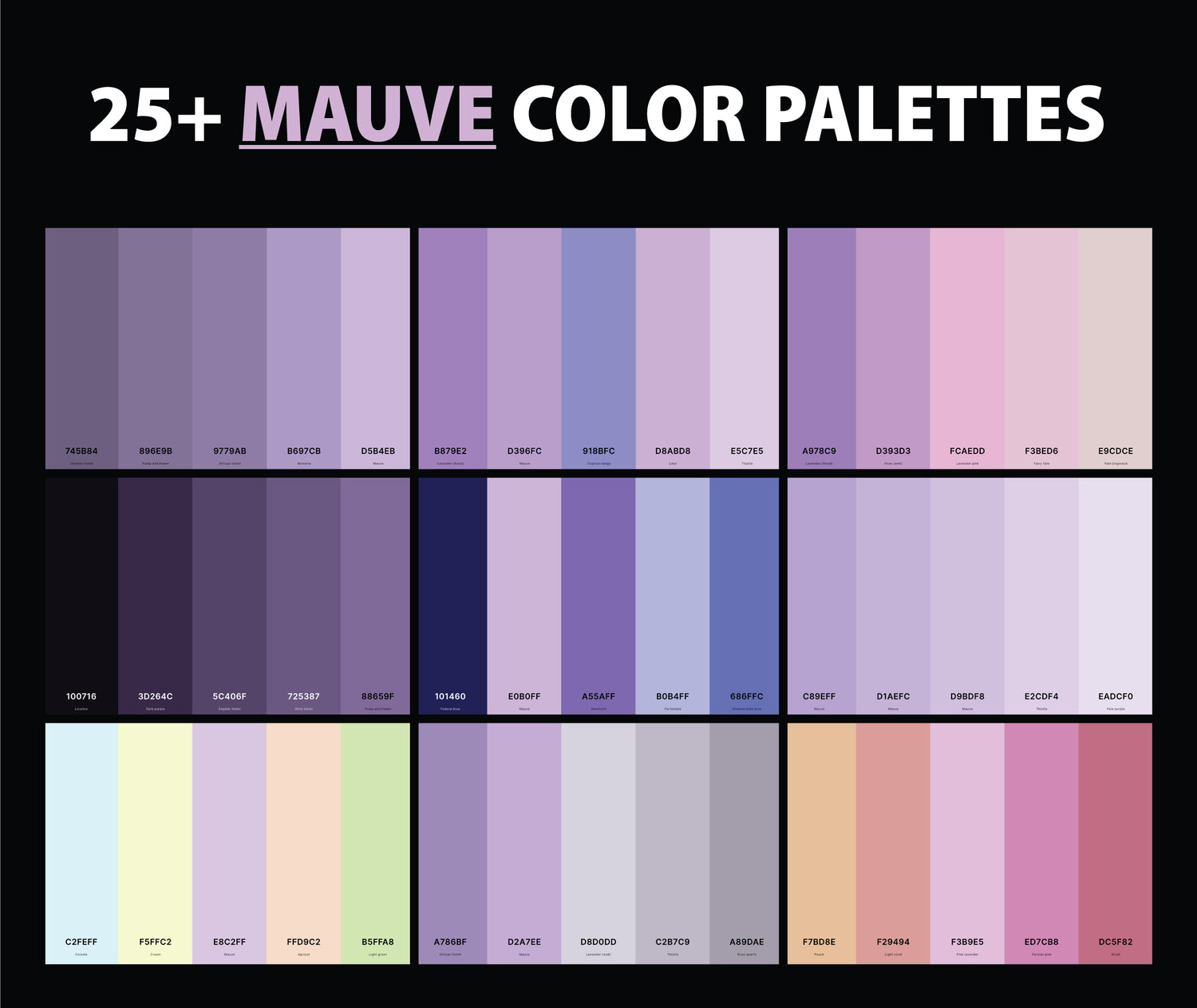 25+ Best Mauve Color Palettes with Names and Hex Codes – CreativeBooster