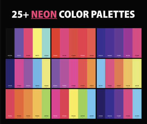 25+ Best Neon Color Palettes with Names and Hex Codes