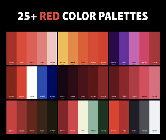 25+ Best Red Color Palettes with Names and Hex Codes