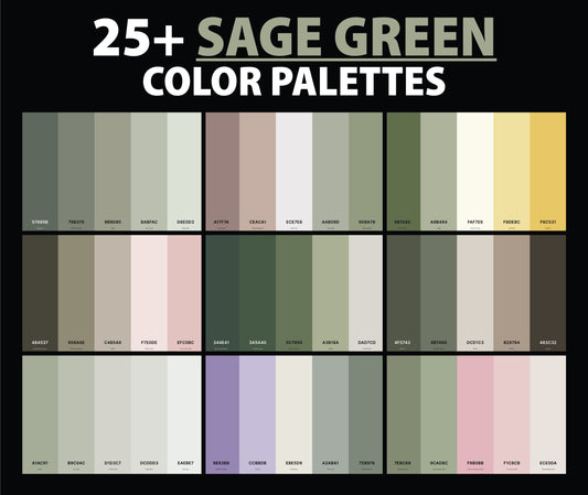 25+ Best Sage Green Color Palettes with Names and Hex Codes