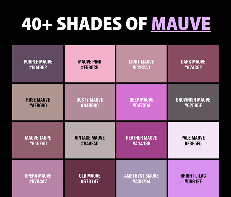 40 Shades Of Mauve Color Names HEX RGB CMYK Codes CreativeBooster 40-shades-of-mauve-color-names-hex-rgb-cmyk-codes-creativebooster