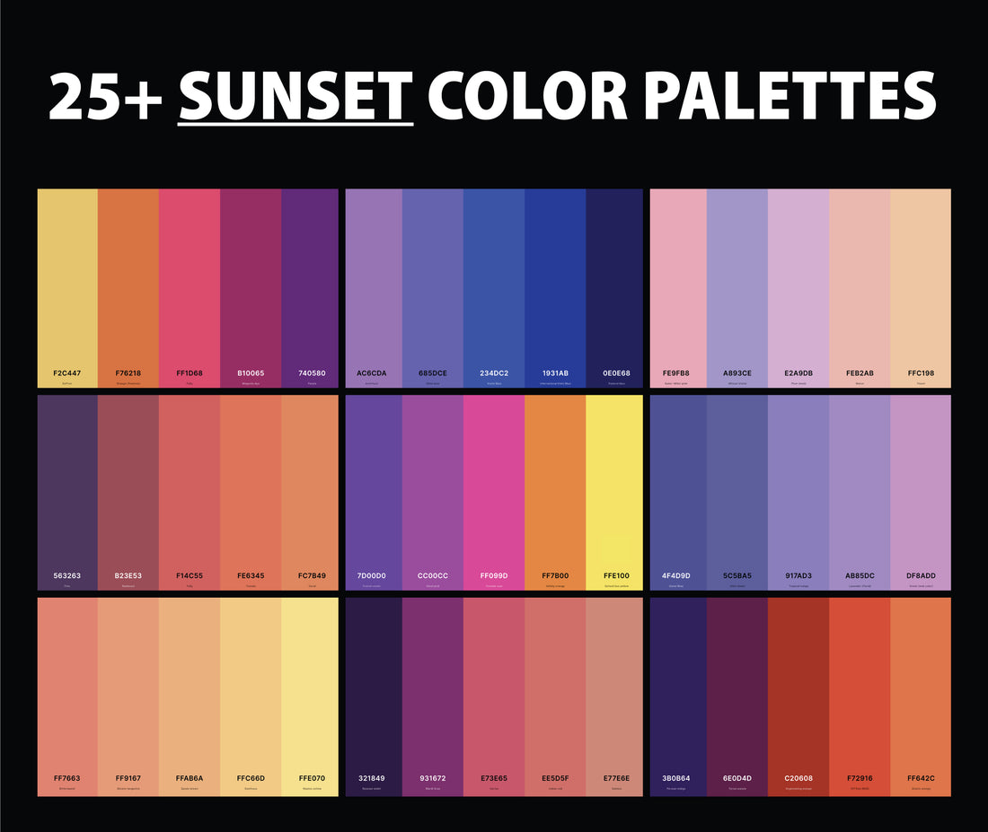 25 Best Sunset Color Palettes With Names And Hex Codes Creativebooster 1499