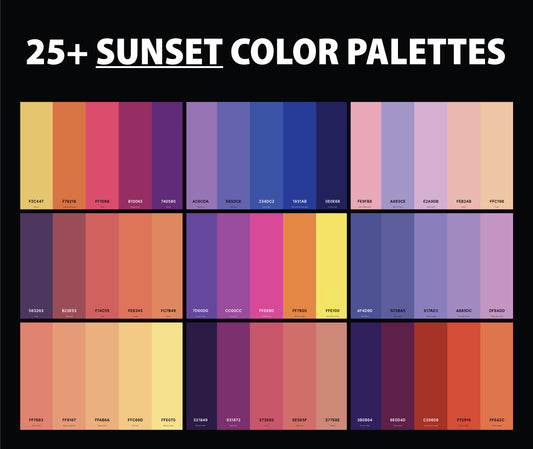 25+ Best Sunset Color Palettes with Names and Hex Codes