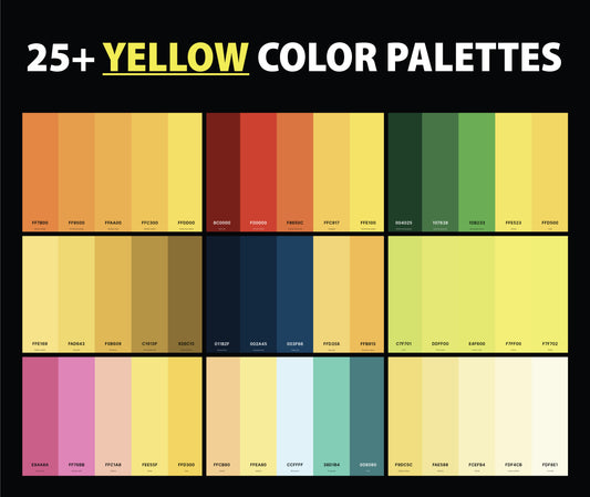 25+ Best Yellow Color Palettes with Names and Hex Codes