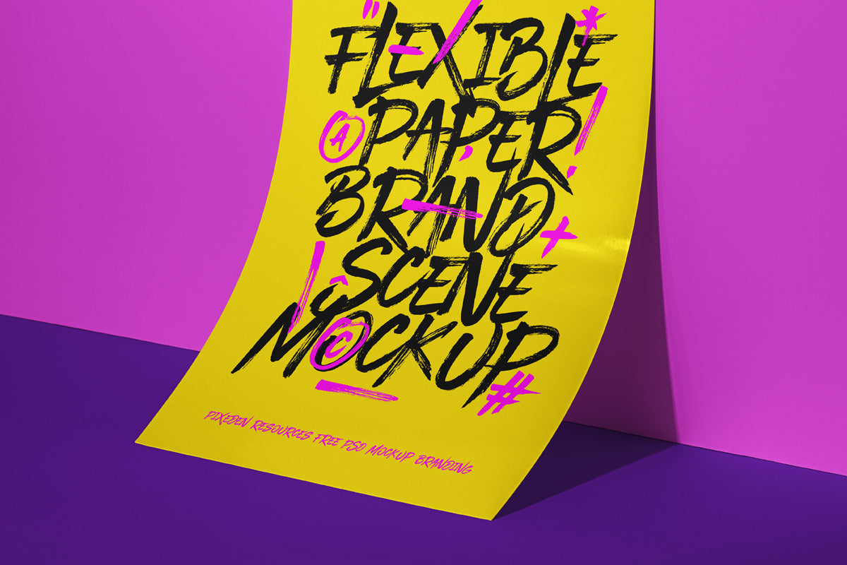 Free Paper Flyer Brand Scene Mockup PSD