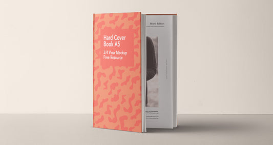 Free A5 Hardcover Book Mockup