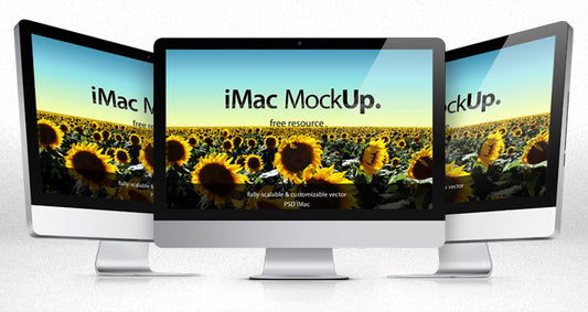 Free iMac Mockup from Multiple Angles