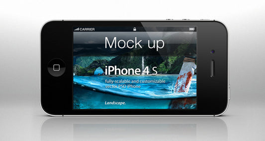 Free iPhone 4s psd Mockup in Landscape