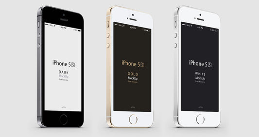 Free Set of iPhone 5S Vector Mockups