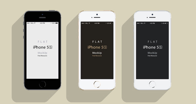 Free iPhone 5S Psd Flat Design Mockup