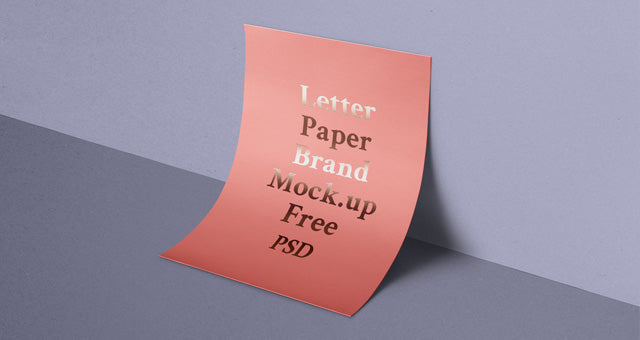 Free Folded Psd A4 Paper Mockup in Corner